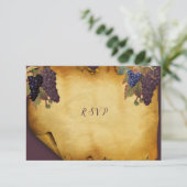 Rustieke Grunge Label Druiven Wijngaard Trouwen    RSVP Kaartje (Staand voorkant)