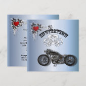 Rustieke grunge Motorfiets Biker Bruiloft Aankondiging (Voorkant / Achterkant)