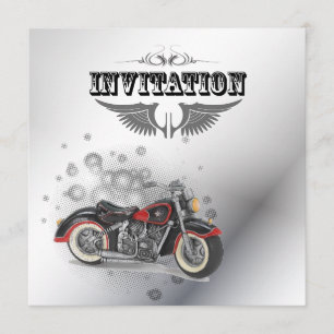Rustieke grunge Motorfiets Biker Bruiloft Aankondiging