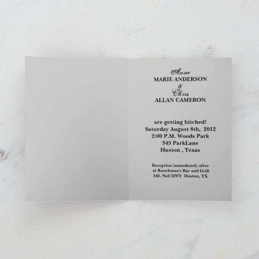 Rustieke grunge Motorfiets Biker Bruiloft Bedankkaart (Binnen)