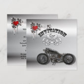 Rustieke grunge Motorfiets Biker Bruiloft Kaart (Voorkant / Achterkant)