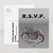 Rustieke grunge Motorfiets Biker Wedding RSVP Uitnodiging Briefkaart (Voorkant / Achterkant)