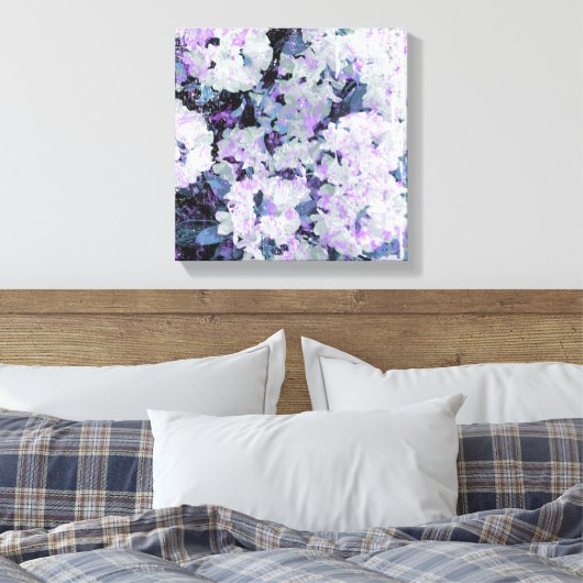 *~* Rustieke Grunge Rhododendron Bloemen Witte Blu Canvas Afdruk (Insitu (Slaapkamer))