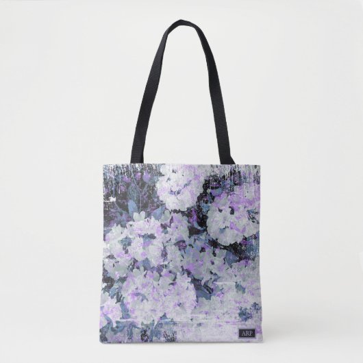 *~* Rustieke Grunge Rhododendron Bloemen Witte Blu Tote Bag (Voorkant)