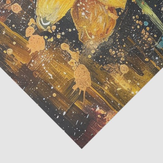 Rustieke Grunge Zonnebloem Abstracte Bloemen Decou Tissuepapier (Detail)