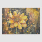 Rustieke Grunge Zonnebloem Abstracte Bloemen Decou Tissuepapier (Voorkant)