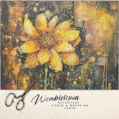 Rustieke Grunge Zonnebloem Abstracte Bloemendecoup Tissuepapier