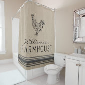 Rustieke Haan Boerderij Stijl Familienaam Douchegordijn (In situ)
