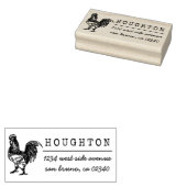 Rustieke haan familienaam retour adres rubberstempel (Gestempeld)