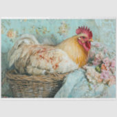 Rustieke Haan Roze Hortensia Decoupage Tissuepapier (Voorkant)