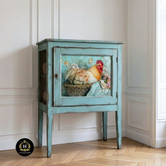 Rustieke Haan Roze Hortensia Decoupage Tissuepapier