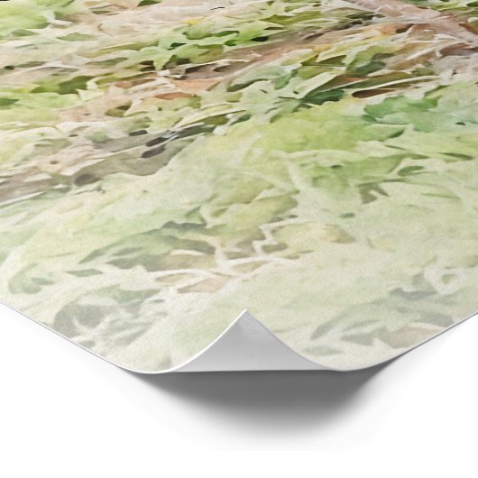 Rustieke Haan Waterverf Art Squared Poster (Hoek)