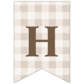 Rustieke haas en wortel vrolijk Pasen beige geruit Vlaggetjes (Derde vlag)