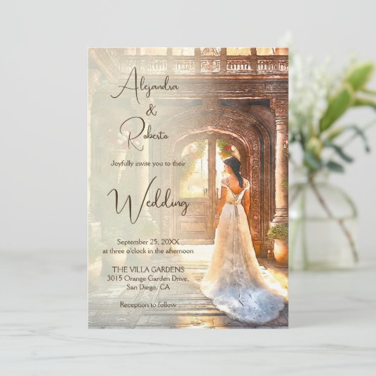Rustieke Hacienda Bruid Mexicaanse bruiloft Kaart (Staand voorkant)