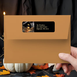 Rustieke Halloween Bonfire Halloween Retouradres Etiket