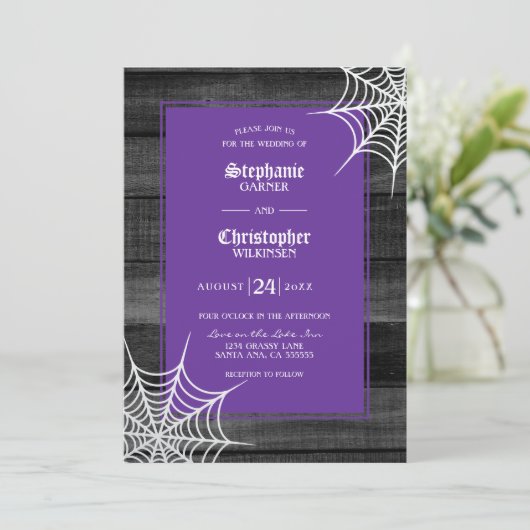 Rustieke Halloween bruiloft Kaart (Staand voorkant)