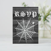 Rustieke Halloween bruiloft RSVP Kaartje (Staand voorkant)