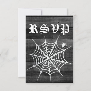 Rustieke Halloween bruiloft RSVP Kaartje