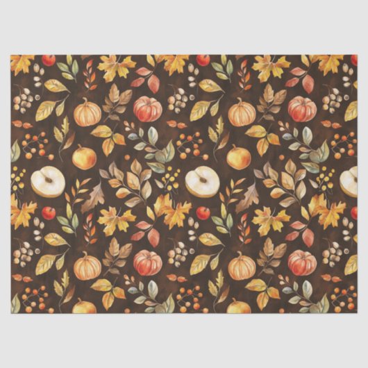 Rustieke Halloween Fall Leaves Pumpkin Tissuepapier (Voorkant)