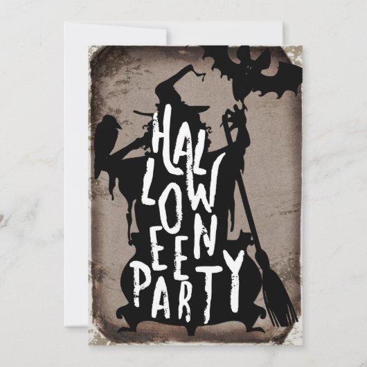 rustieke Halloween heks ketel feest Kaart (Achterkant)