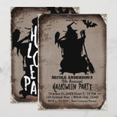  rustieke Halloween heks ketel feest Kaart (Voorkant / Achterkant)