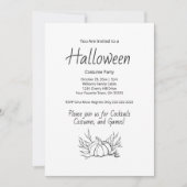 Rustieke Halloween Kostuumfeest Eenvoudige Pompoen Kaart (Voorkant)