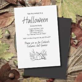 Rustieke Halloween Kostuumfeest Eenvoudige Pompoen Kaart