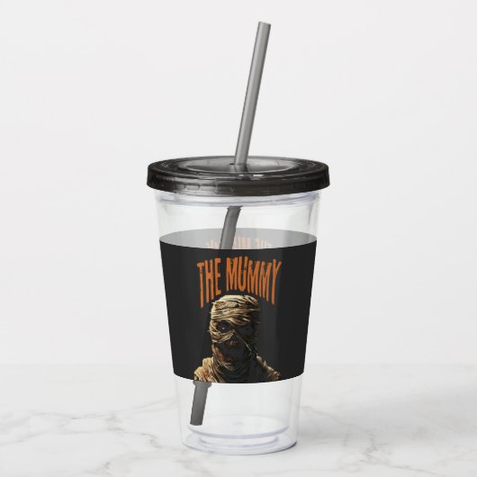  rustieke Halloween mummie Acryl Drinkbeker (Achterkant)