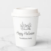 Rustieke Halloween Party Eenvoudige Herfst Pompoen Papieren Bekers (Achterkant)