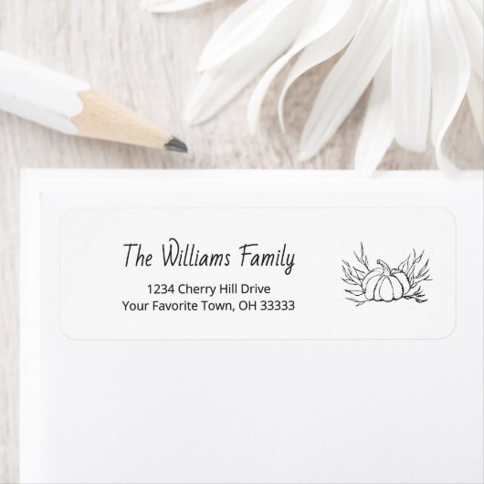 Rustieke Halloween Pompoen Herfst Retouradres Etiket (Insitu)