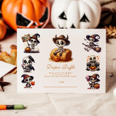 Rustieke Halloween Skeleton Diapper Raffle Informatiekaartje