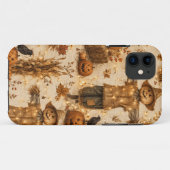 Rustieke Halloween-vogelverschrikker & Pompoen Hoe Case-Mate iPhone Case (Achterkant (horizontaal))