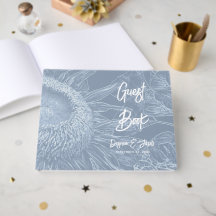 Rustieke Halve Zonnebloem Stoffig Blauw Wit Bloeme