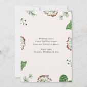 Rustieke Hand-Drawn Mistletoe Pine Kerstfoto Feestdagenkaart (Achterkant)