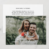 Rustieke Hand Geletterde Script Foto bruiloft Bedankkaart (Voorkant / Achterkant)