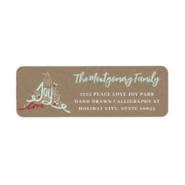 Rustieke Hand Geletterde Vrede Liefde Joy Terugkee Etiket