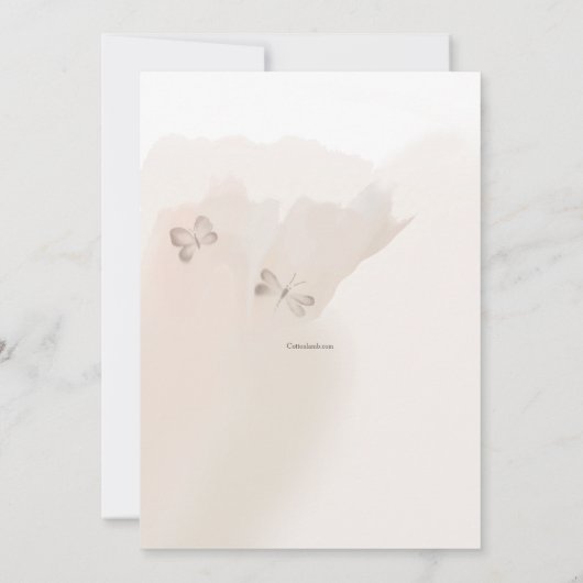 Rustieke Hand Geschilderde Bloemen Sympathie Kaart (Achterkant)