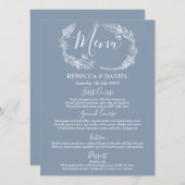 Rustieke Hand-getekende Floral Garland Script brui Menu (Voorkant / Achterkant)