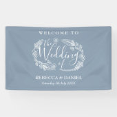 Rustieke Hand-getekende Floral Garland Script brui Spandoek (Horizontaal)