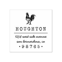 Rustieke Hand-getekende Rooster retour adres