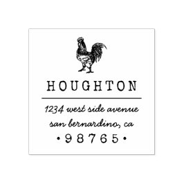 Rustieke Hand-getekende Rooster retour adres Rubberstempel