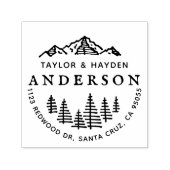 Rustieke Hand-getrokken berg retour adres van het  Zelfinktende Stempel (Design)