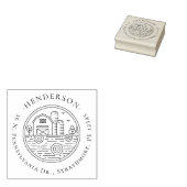 Rustieke Hand-getrokken Boerderij Familie Terugkee Rubberstempel (Gestempeld)