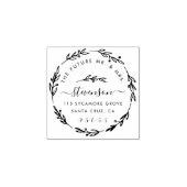 Rustieke Hand getrokken bruiloft krans retour adre Rubberstempel (Afrduk)