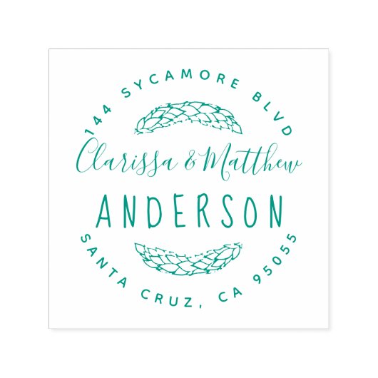 Rustieke Hand getrokken Getrouwd Paar Retouradres Zelfinktende Stempel (Design)