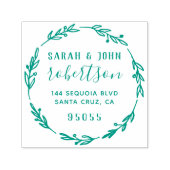 Rustieke Hand getrokken Getrouwd Paar Retouradres Zelfinktende Stempel (Design)