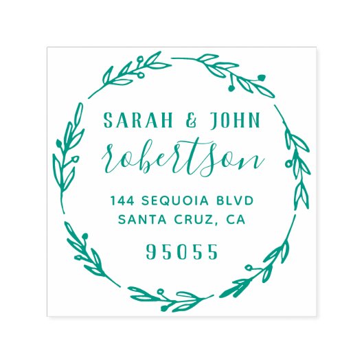 Rustieke Hand getrokken Getrouwd Paar Retouradres Zelfinktende Stempel (Design)