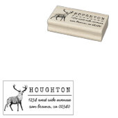Rustieke Hand getrokken herten familienaam retoura Rubberstempel (Gestempeld)