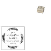 Rustieke Hand getrokken krans familie retour adres Rubberstempel (Gestempeld)