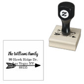 Rustieke Hand getrokken pijl retour adres houten k Rubberstempel (Gestempeld)